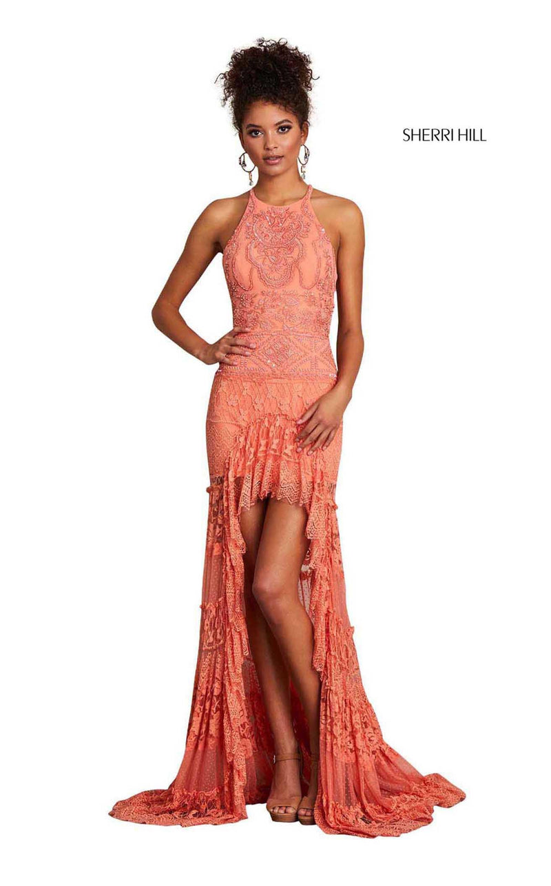 Coral sherri hill dress hot sale