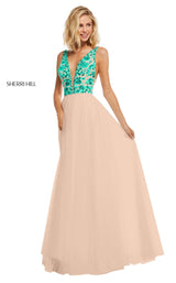 Sherri Hill 52672 Nude/Aqua