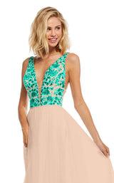 Sherri Hill 52672 Nude/Aqua