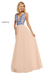 Sherri Hill 52672 Nude-Blue