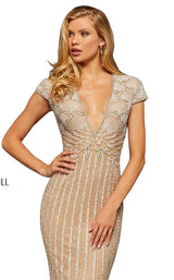 Sherri Hill 52685 Nude/Silver