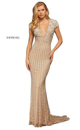 Sherri Hill 52685 Nude/Silver