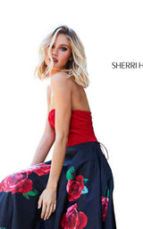 Sherri Hill 52722cl Black-Red-Print