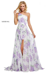 Sherri Hill 52727 Ivory-Lilac-Print