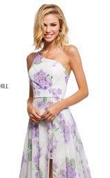 Sherri Hill 52727 Ivory-Lilac-Print
