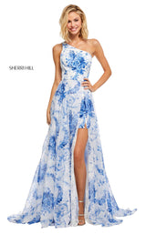 Sherri Hill 52728 Ivory-Blue-Print