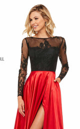 Sherri Hill 52765 Black/Red