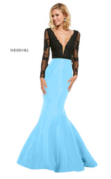 Sherri Hill 52766 Black-Light-Blue
