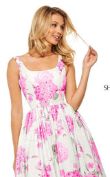 Sherri Hill 52815 Ivory-Pink-Print