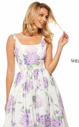 Sherri Hill 52815 Ivory-Lilac-Print