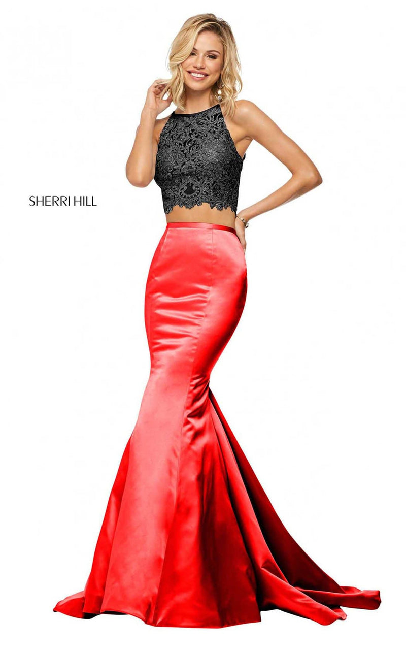 Sherri Hill 52851CL Black/Red