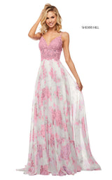 Sherri Hill 52857 Pink-Ivory-Print