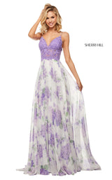 Sherri Hill 52857 Lilac-Ivory-Print