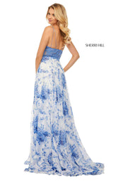 Sherri Hill 52858 Blue-Ivory-Print