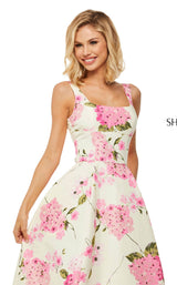 Sherri Hill 52862 Ivory-Pink-Print