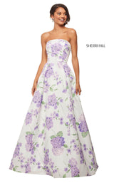 Sherri Hill 52865 Ivory-Lilac-Print