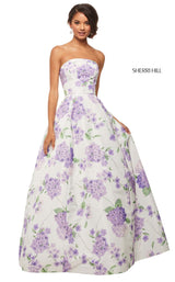 Sherri Hill 52865 Ivory-Lilac-Print
