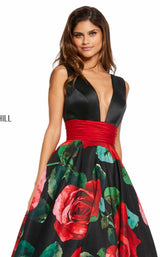 Sherri Hill 52898 Black-Red-Print