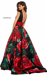 Sherri Hill 52898 Black-Red-Print