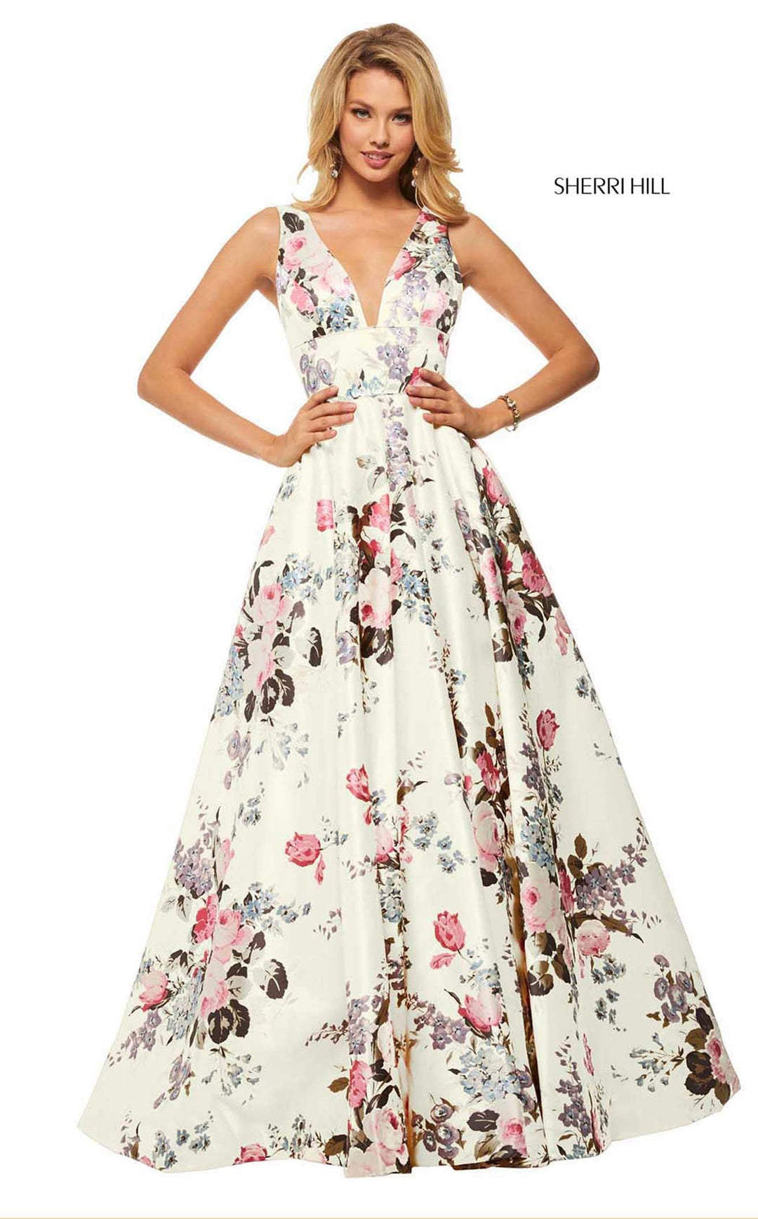 Sherri Hill 52909 Ivory Print