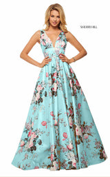 Sherri Hill 52909 Aqua-Print