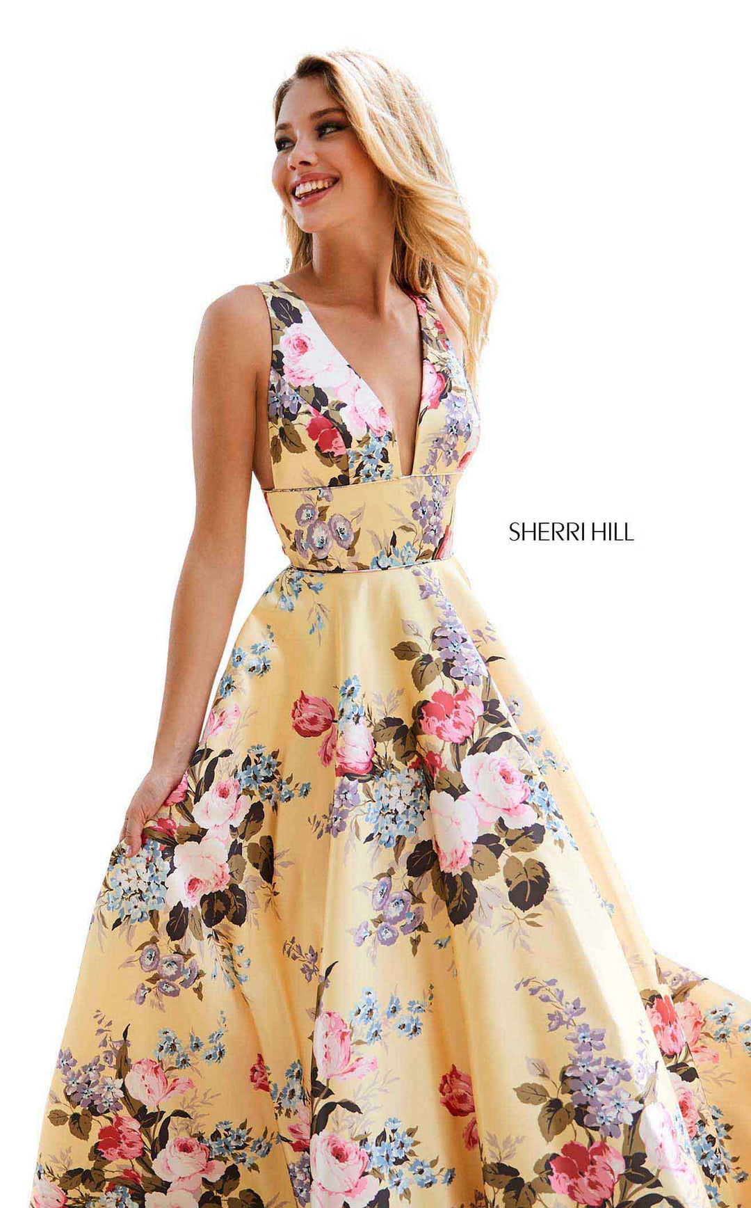 Sherri Hill 52909 Yellow-Print