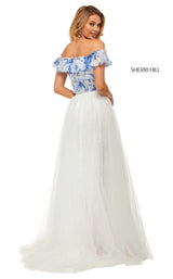 Sherri Hill 52910 Blue-Ivory-Print