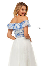 Sherri Hill 52910 Blue-Ivory-Print