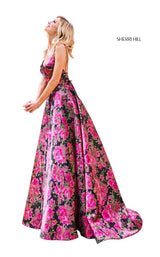 Sherri Hill 52932 Black-Fuchsia-Print