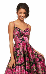Sherri Hill 52932 Black-Fuchsia-Print