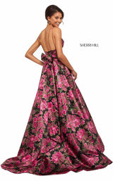 Sherri Hill 52932 Black-Fuchsia-Print