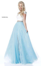 Sherri Hill 51655 Ivory/Light Blue