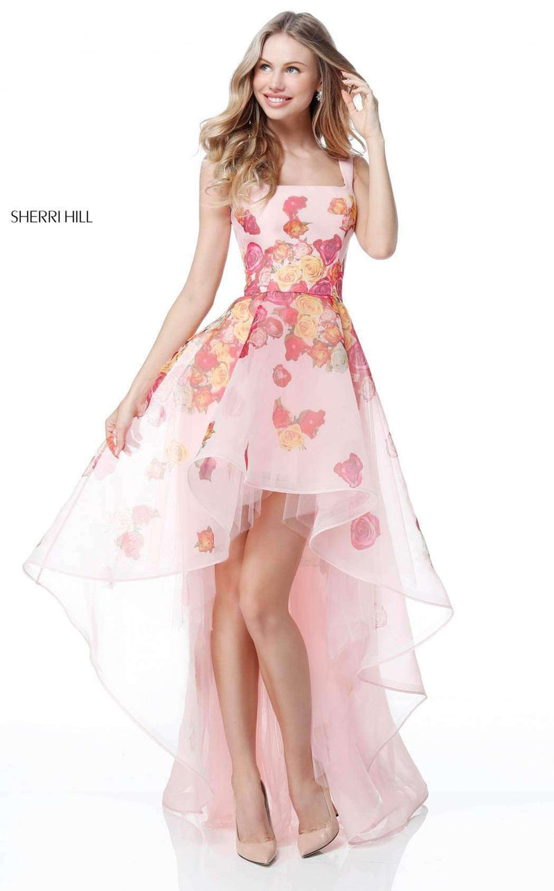 Sherri Hill 51684 Pink Print