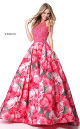 Sherri Hill 51794 Pink Print