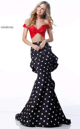 Sherri Hill 51865 Red-Black-Ivory