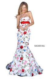 Sherri Hill 51882 Ivory-Red-Print
