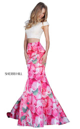Sherri Hill 51927 Pink Print