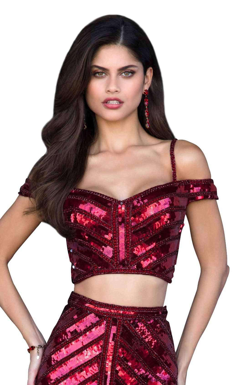 Sherri Hill 51934 Burgundy