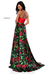 Sherri Hill 51937 Red Black Print